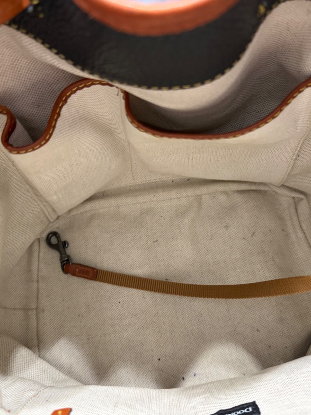 Dooney & Bourke Black Pebbled Leather Drawstring Bag - Picture 7 of 10